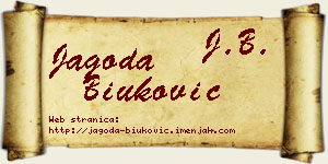 Jagoda Biuković vizit kartica